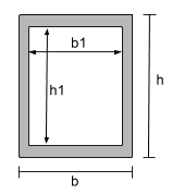 hollow rectangle beam section, equation for a centroid, centroid calculator